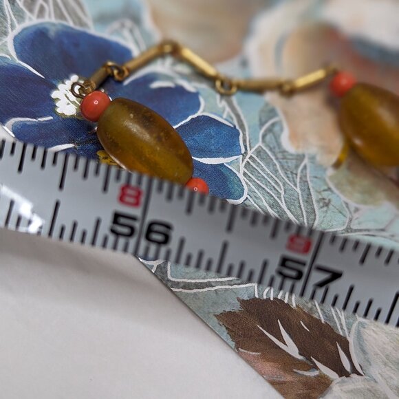 56" Flapper Interesting Hand Made Glass Beads and Bar spacer Flapper Jewelry Vin - Picture 8 of 11